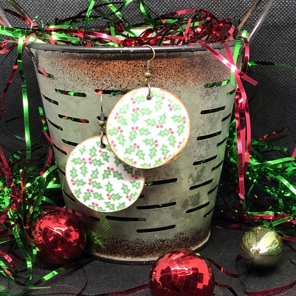 Christmas wooden earrings - Picture 8 of 10